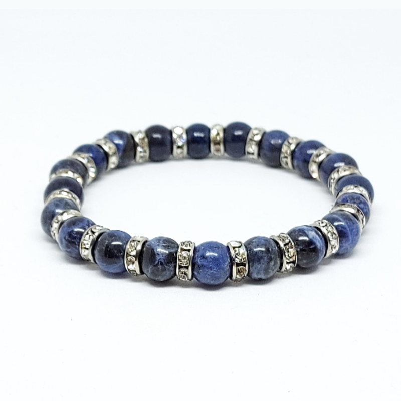 Szodalit - Lapis Lazuli karkötő