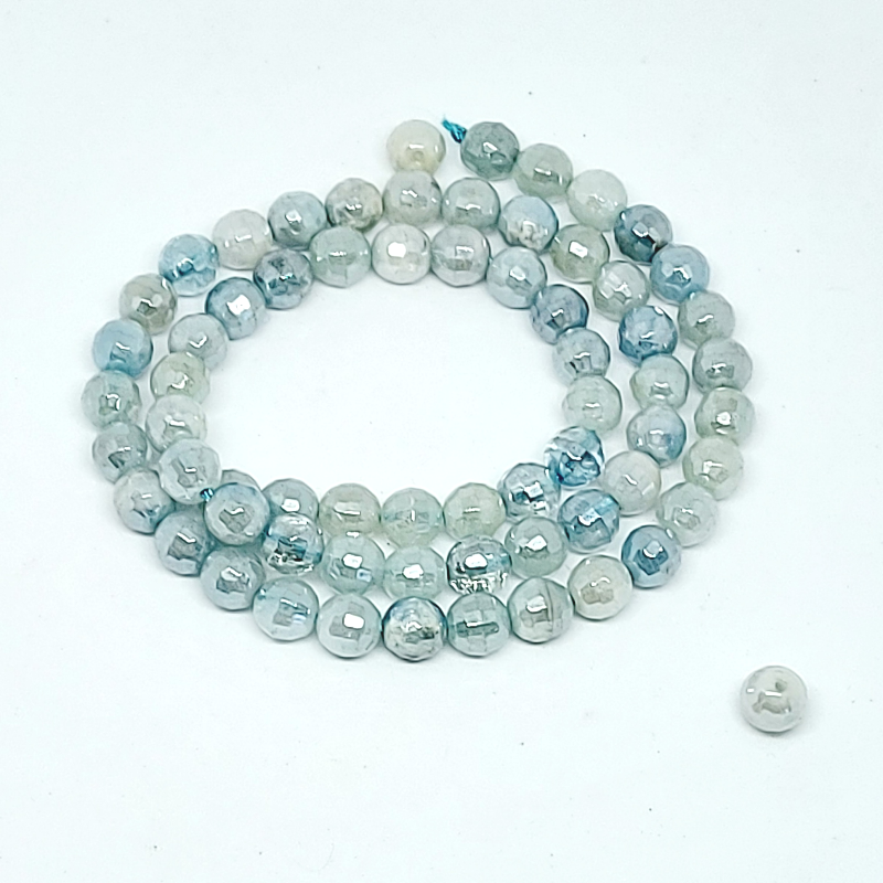 Akvamarin Aura 6 mm Ásványgyöngy