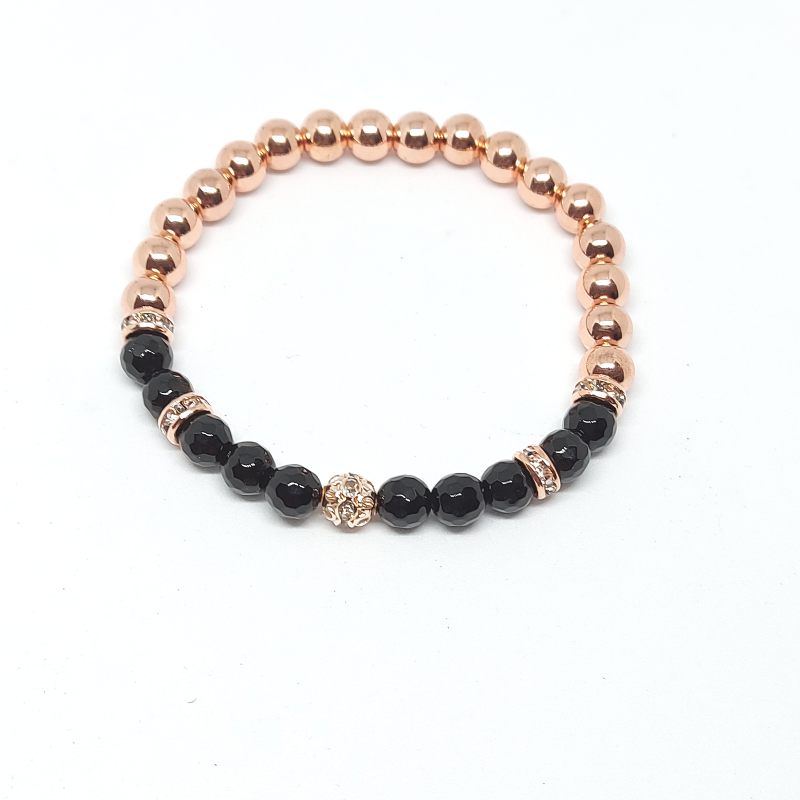 onix hematit rose gold karkötő